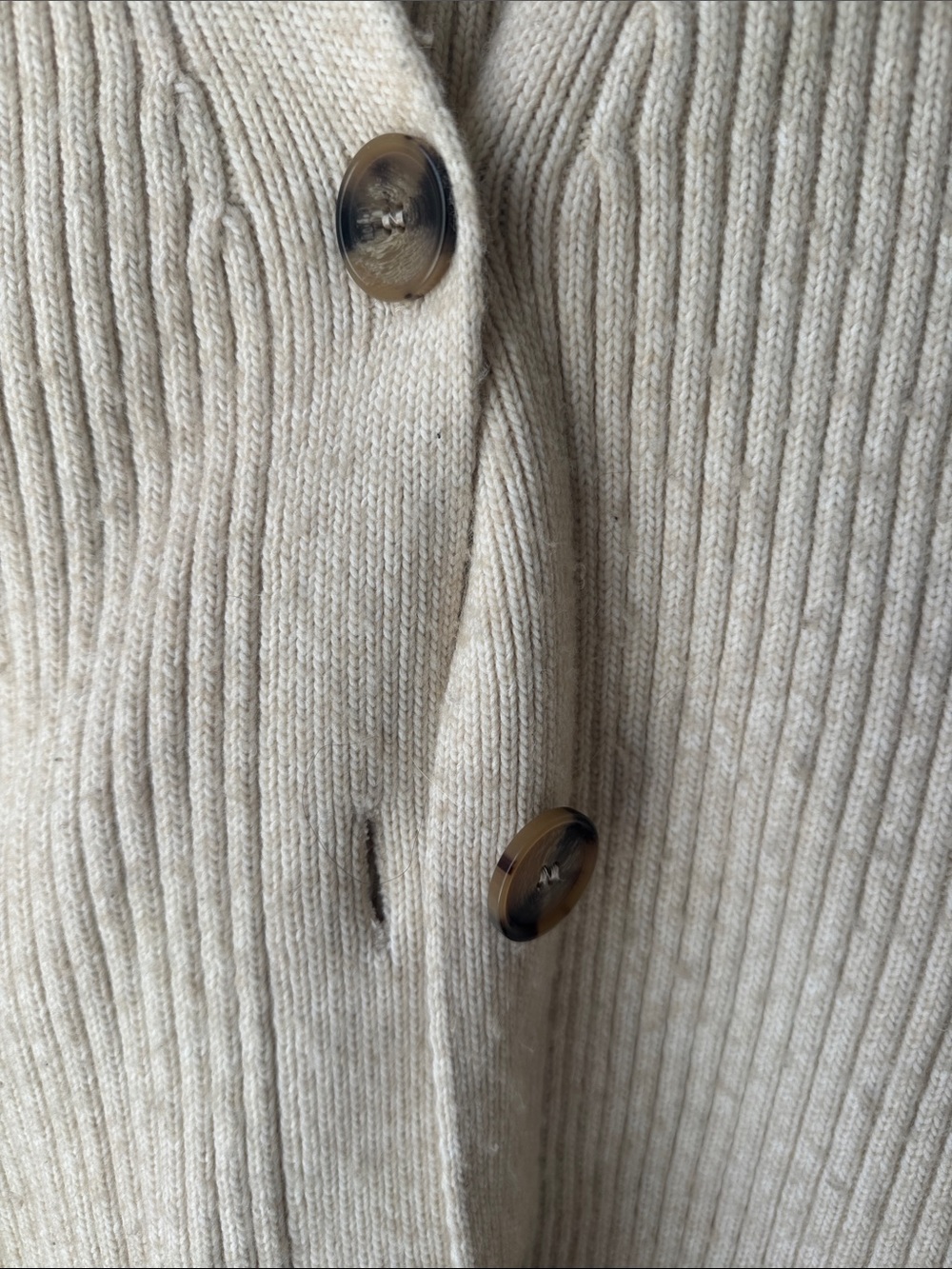 H&M Neutral Ribbed Button-Up Cardigan - Picture 3 of 4